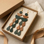 Leather Drop Earrings: Long Teardrop Dangle, Custom Jewelry