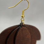 Handmade Leather Petal Drop Earrings – Lightweight Boho Dangle, Minimalist Gift