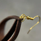 Handmade Genuine Leather Teardrop Earrings – Minimalist Lightweight Dangle Jewelry