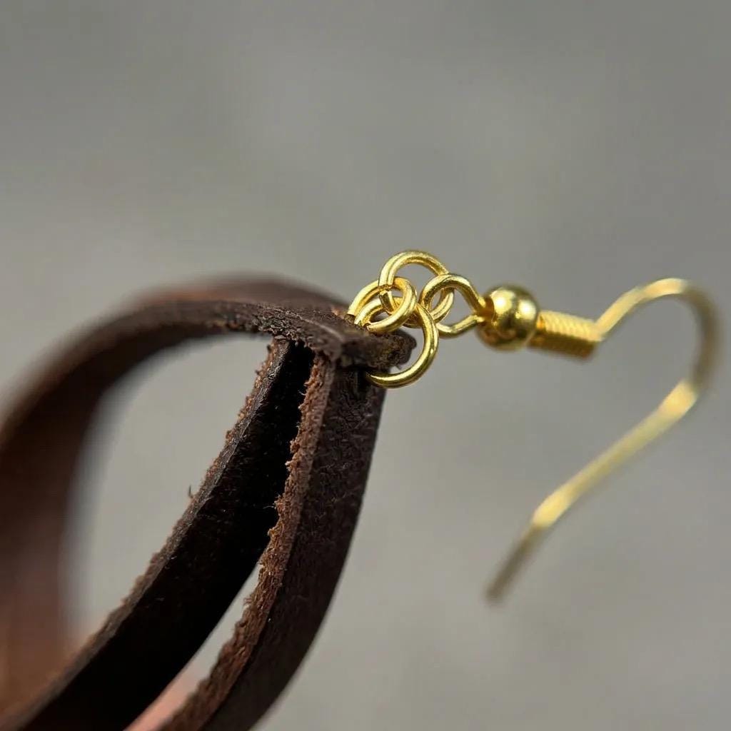 Handmade Genuine Leather Teardrop Earrings – Minimalist Lightweight Dangle Jewelry