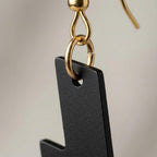 Handmade Leather Lightning Bolt Earrings – Minimalist Statement Jewelry