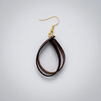 Handmade Genuine Leather Teardrop Earrings – Minimalist Lightweight Dangle Jewelry