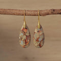 Jasper Teardrop Earrings: Natural Stone Healing Jewelry