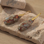 Jasper Teardrop Earrings: Natural Stone Healing Jewelry