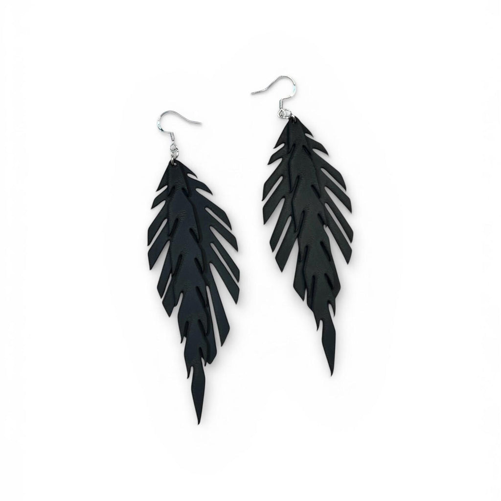 Handmade Genuine Leather Leaf Earrings, Boho Style, Lightweight Natural Leather Jewelry, Gift for Her