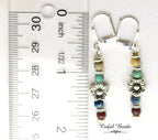 Dainty Multicolor Picasso Seed Bead Stick Earrings with Flower Spacer Bead - Lightweight And Comfortable Boho Statement Jewelry