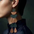 Leather Drop Earrings: Long Teardrop Dangle, Custom Jewelry