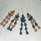 Leather Drop Earrings: Long Teardrop Dangle, Custom Jewelry